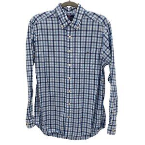 Vineyard Vines Slim Fit Tucker Button Down Blue Plaid Shirt Men’s Size M